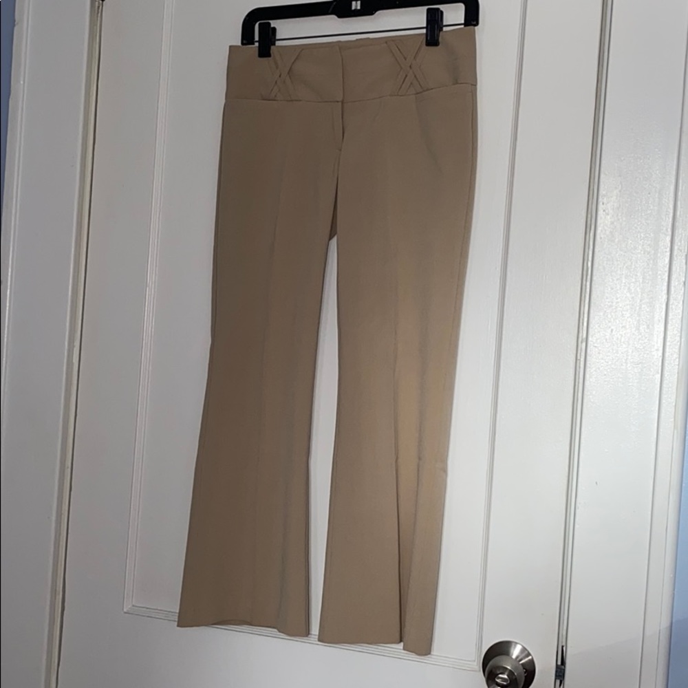 Tan bootcut dress pants